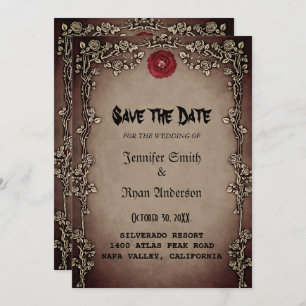 Invitation Elégant mariage gothique enregistrer la date Invit