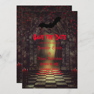 Invitation Elégant mariage gothique enregistrer la date Invit