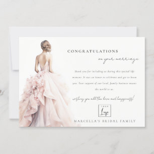 Invitation Elégant Mariage Gown Business Merci QR Code