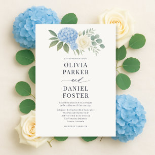 Invitation Élégant Mariage Hydrangea Botanique Eucalyptus