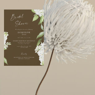Invitation Élégant Mariage Hydrangea Chocolat Brun