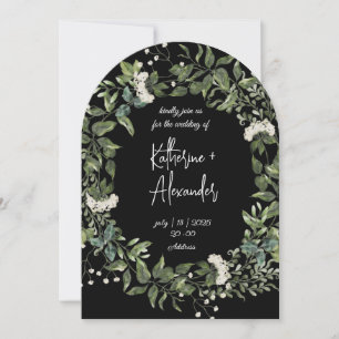 Invitation Élégant mariage Lily à fleurs noires
