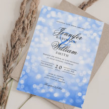 Elégant Mariage Lumières Vintage Marine Bleu QR RS