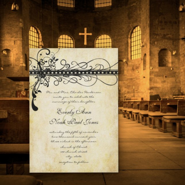 Invitation Élégant Mariage médiéval Renaissance Photo dos (Créateur téléchargé)