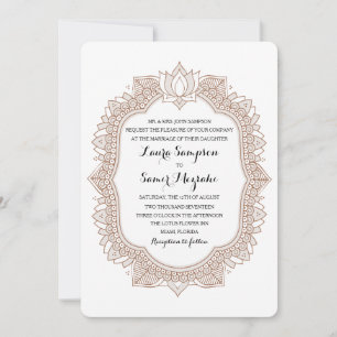 Invitation Élégant Mariage Mehndi