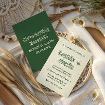 Élégant Mariage Minimaliste Moderne Vert Sauge