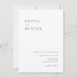 Invitation Élégant Mariage minimaliste noir et blanc