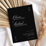 Invitation Élégant Mariage minimaliste noir et blanc<br><div class="desc">Faire-part de mariage noir et blanc avec typographie minimaliste chic.</div>