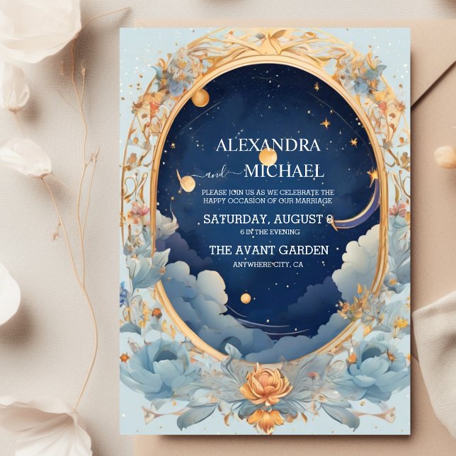 Invitation Élégant, Mariage Moderne aux Constellations Célest (Créateur téléchargé)