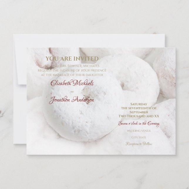Invitation Elégant Mariage moderne Ethereal White Doughnut (Devant)