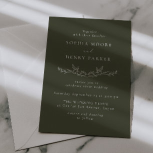 Invitation Élégant Mariage Moderne Ligne d'Art