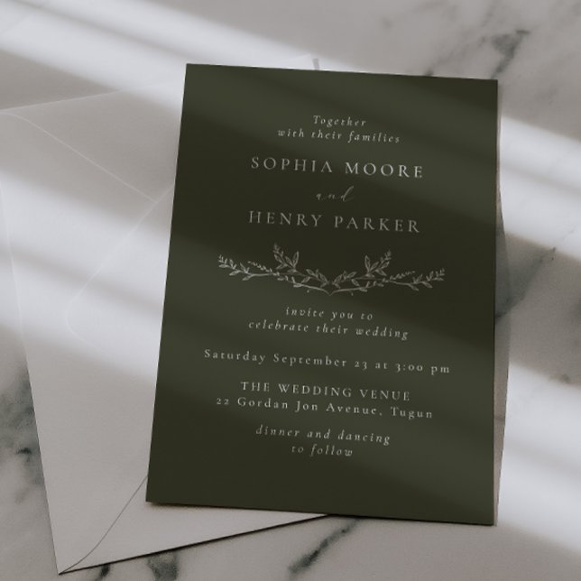 Invitation Élégant Mariage Moderne Ligne d'Art  (Créateur téléchargé)