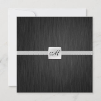 Invitation Élégant Mariage Monogramme (avec libellé)