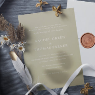 Invitation Élégant Mariage monogramme minimaliste de taille f