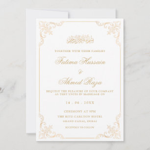 Invitation Élégant Mariage Musulman Écriture Romantique Vinta