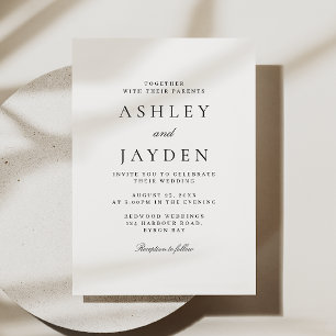 Invitation Élégant Mariage noir et blanc