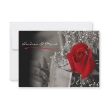 Élégant Mariage noir et blanc Rose rouge