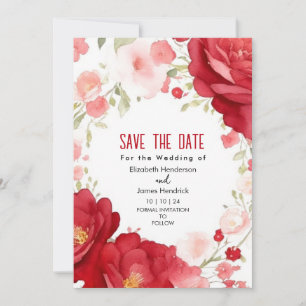 Invitation Élégant Mariage numérique rouge Crimson élégant