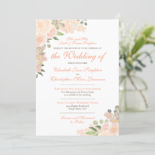 Invitation Élégant Mariage officiel de la pêche de corail Boh