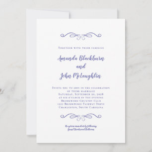 Invitation Élégant Mariage officiel de périphérique bleu