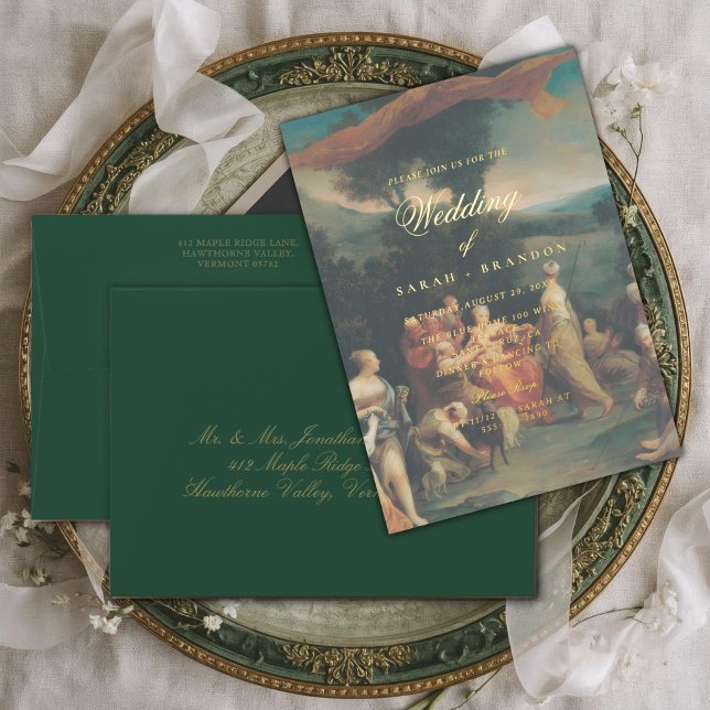 Invitation Élégant Mariage peinture Classique Ancien (Créateur téléchargé)