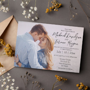 Invitation élégant mariage photo chic couple