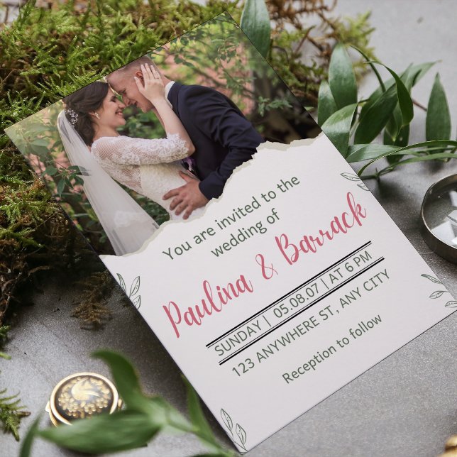 Invitation Élégant Mariage photo minimaliste romantique moder (Créateur téléchargé)