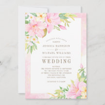 Élégant Mariage rose d'aquarelle Floral Monogram