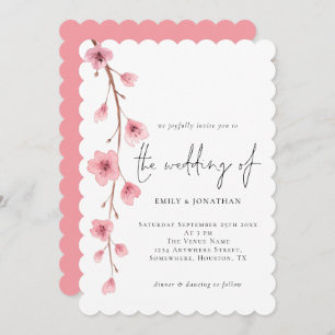 Invitation Élégant Mariage Sakura Cherry Blossom