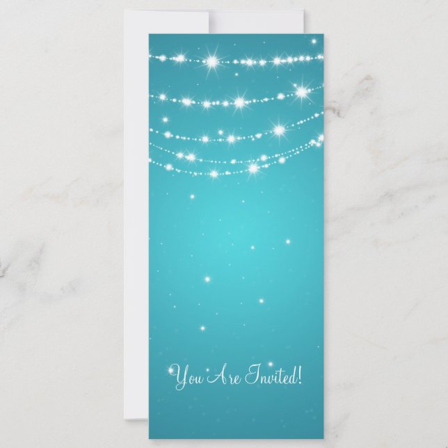 Invitation Élégant mariage Sparkling Chain Blue (Devant)