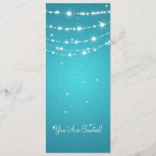 Invitation Élégant mariage Sparkling Chain Blue
