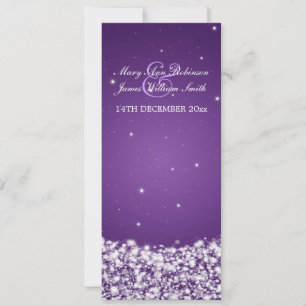 Invitation Élégant Mariage Star Étincelle Violet