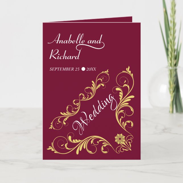 Invitation Élégant Mariage victorien (Devant)