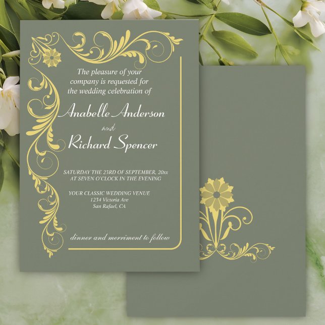 Invitation Élégant Mariage victorien (Créateur téléchargé)