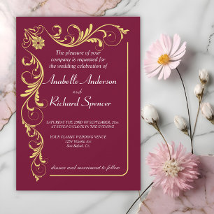 Invitation Élégant Mariage victorien