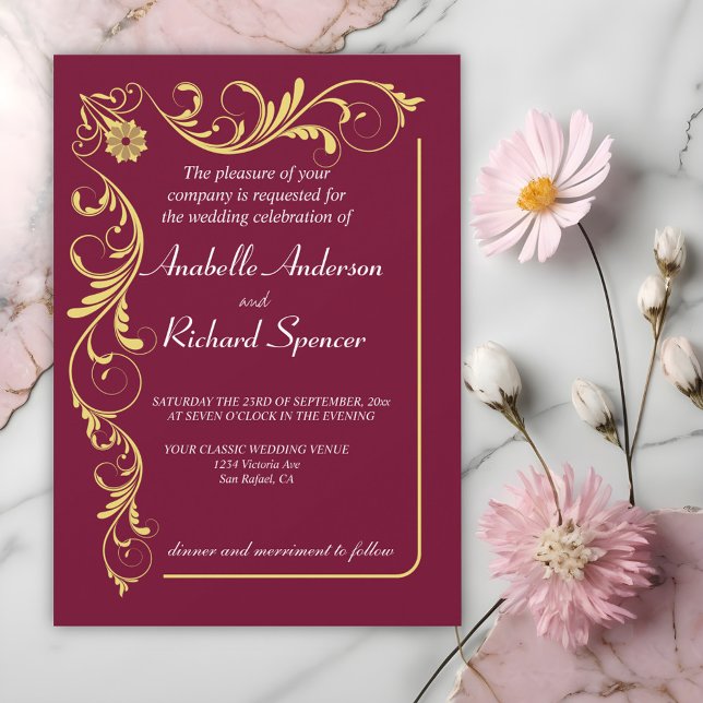 Invitation Élégant Mariage victorien (Créateur téléchargé)