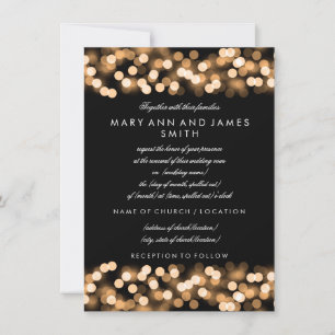 Invitation Elégant Mariage Vow Renewal Gold Hollywood Glam
