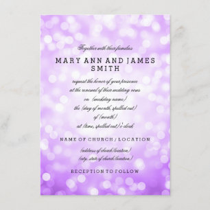 Invitation Elégant Mariage Vow Renouvellement Purple Parties 