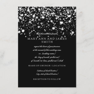 Invitation Elégant Mariage Vow Renouvellement Silver Midnight