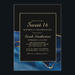 Invitation Elégant Marine Bleu Or Agate Marbre Douce 16<br><div class="desc">Elégante et élégante marine bleu et or agate/marbre ado de fille Sweet 16 anniversaire invitation fête. Le texte est personnalisable,  alors faites-le vous-même. Contactez-nous pour obtenir de l'aide sur la personnalisation ou pour demander des produits correspondants.</div>