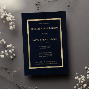 Invitation Élégant marine bleu or Special Event