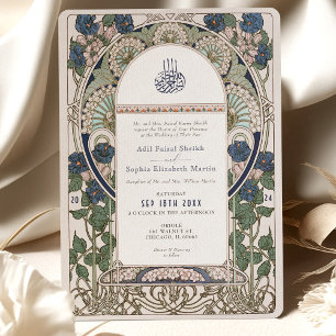 Invitation Elegant Marine Sapphire Cream Mariage islamique