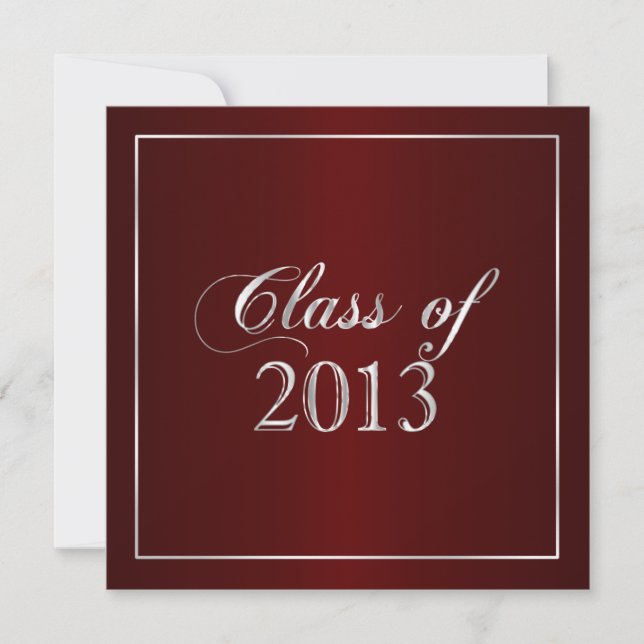 Invitation Elégant Maroon et classe d'argent de 2013 Invitati (Devant)