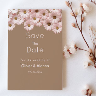 Invitation Elégant marron rose marron marron marron floral En
