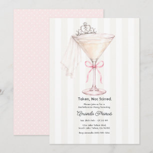 Invitation Élégant Martini de Demoiselle d'Honneur 'Pris Non