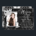 Invitation Elégant Masque talons Masquerade Photo Sweet 16<br><div class="desc">Invitation de Sweet sixteen mascarade argent et noir. VEUILLEZ NOTER toutes les images plates ! Ils n'ont pas de vrais perles ou bijoux! !</div>