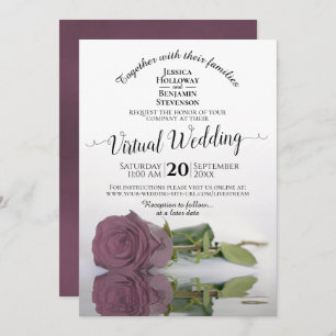 Invitation Elégant Mauve rose reflétant le Rose Mariage virtu