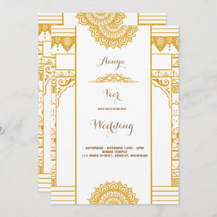 Invitation Elegant Mehndi Wedding Invite