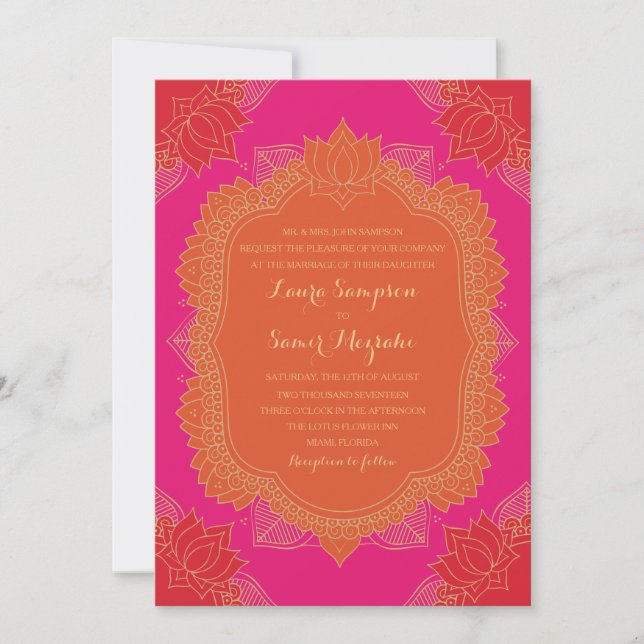 Invitation Elegant Mehndi Wedding Invite (Devant)