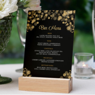 Invitation Élégant menu Black & Gold Bar